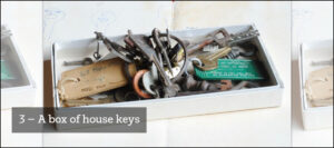 3) A box of house keys