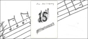 Hand-drawn 15th birthday card with bagpipe and stavebirthday card