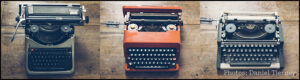 Three Burgess typewriters: photo Daniel Tierney