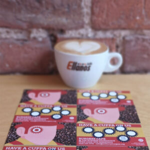 Coffee cup and loyalty cards