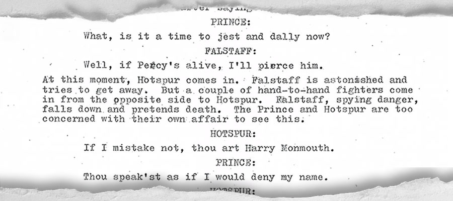 Falstaff Manuscript excerpt