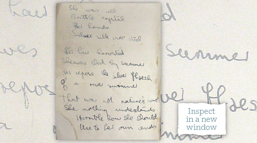 Lynne's handwritten copy of Girl