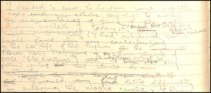 Faint hand-written notes by Anthony Burgess