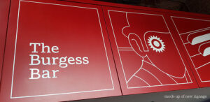 The Burgess Bar signage mock-up