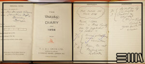 Scribblings inside the front section of Burgess's diary