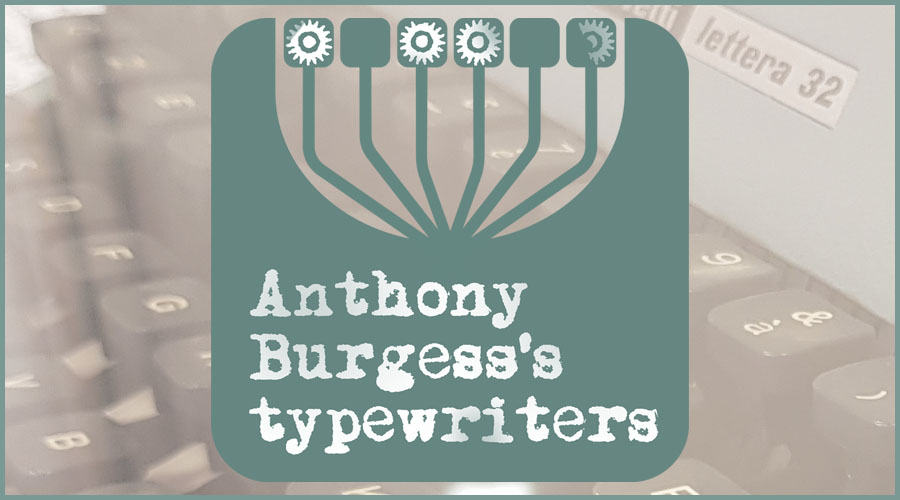 Anthony Burgess's Typewriters logo, green graphic with distressed cogs