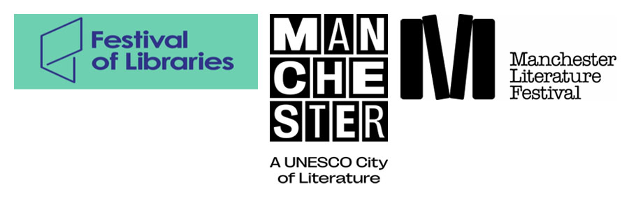 Festival of Libraries, City of Literature and Manchester Literature Festival logos