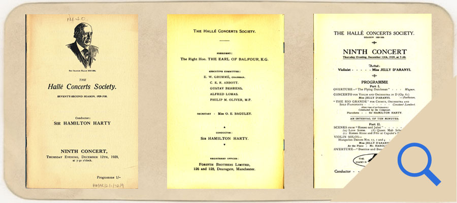 Halle Concerts Society Program 1929 first 12 pages