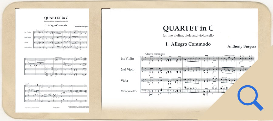 String Quartet in C page one link