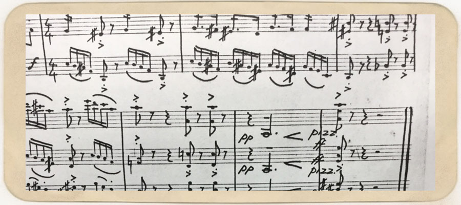 Engraved score of String Quartet in C (section)